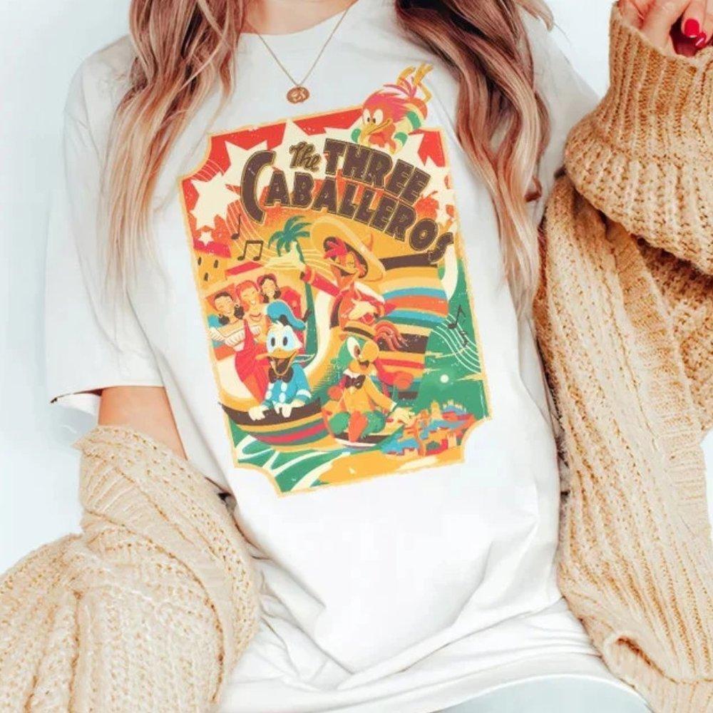 Retro Dsney The Three Caballeros Shirt, Classic Donald Duck Jose Shirt J689